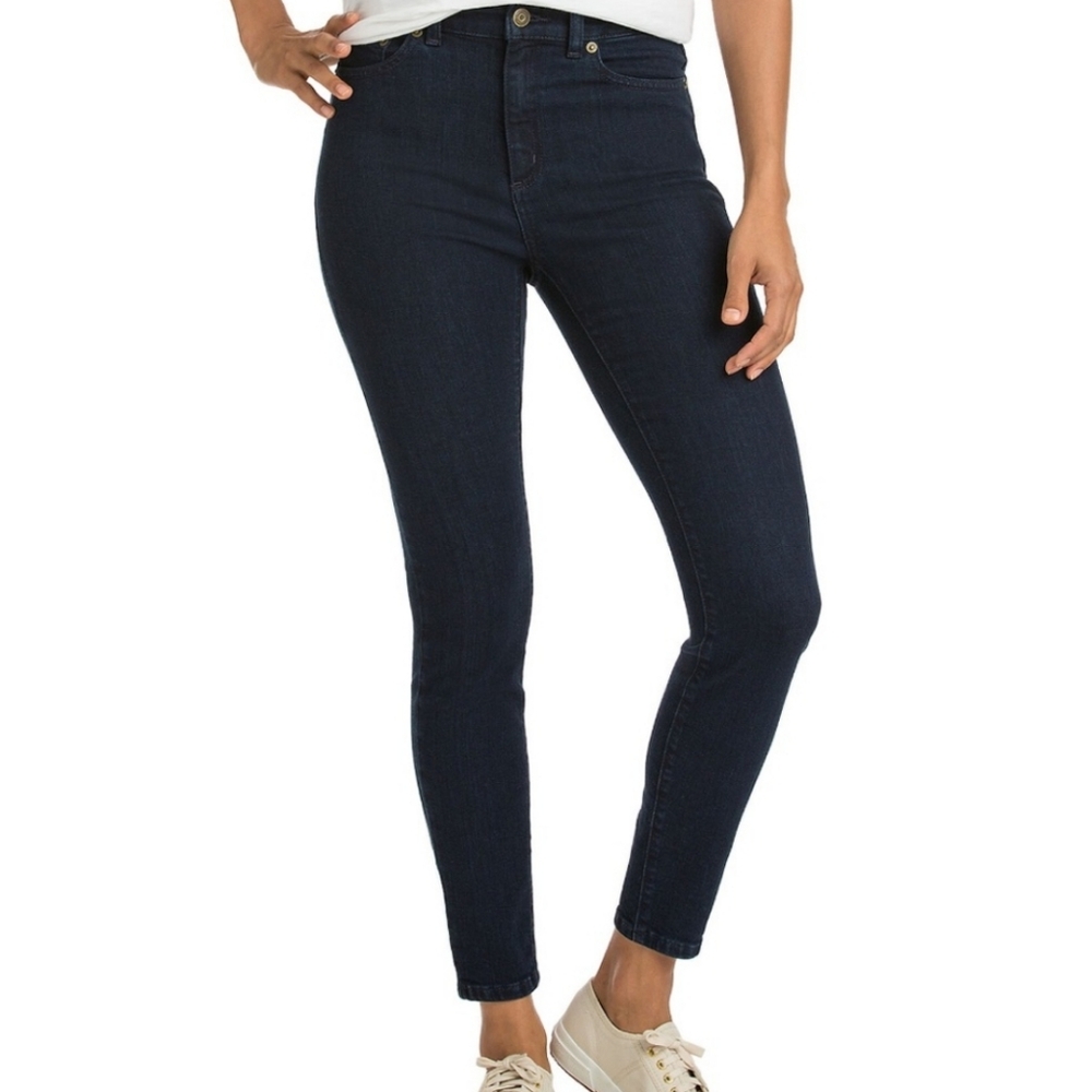 Vineyard Vines Dark Chambray Mid Rise Skinny Jeans